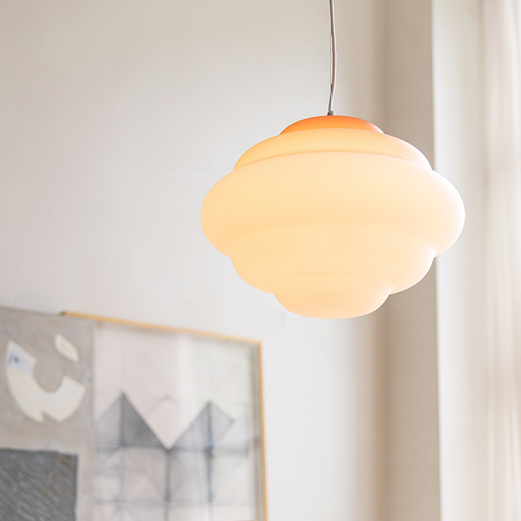 NimbusGlow Frosted Glass Pendant Lamp In Gradient Shades | Veisp