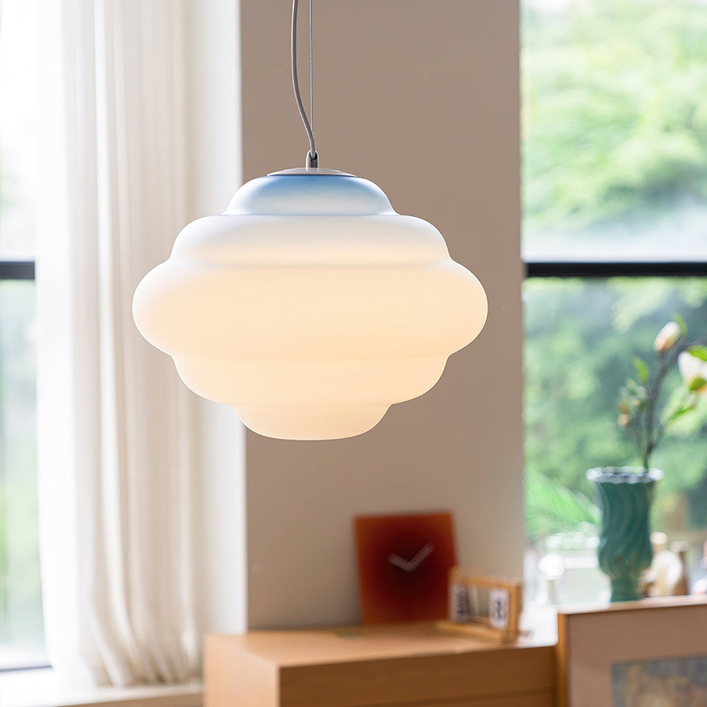 NimbusGlow Frosted Glass Pendant Lamp In Gradient Shades | Veisp