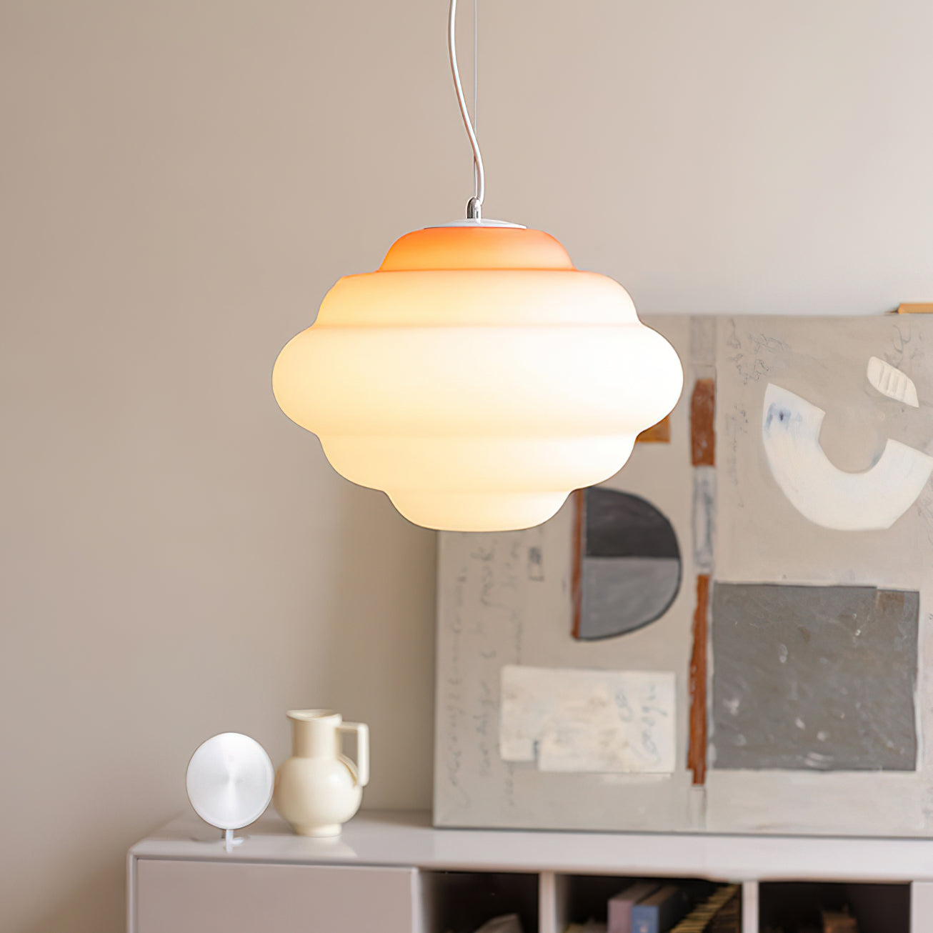 NimbusGlow Frosted Glass Pendant Lamp In Gradient Shades | Veisp