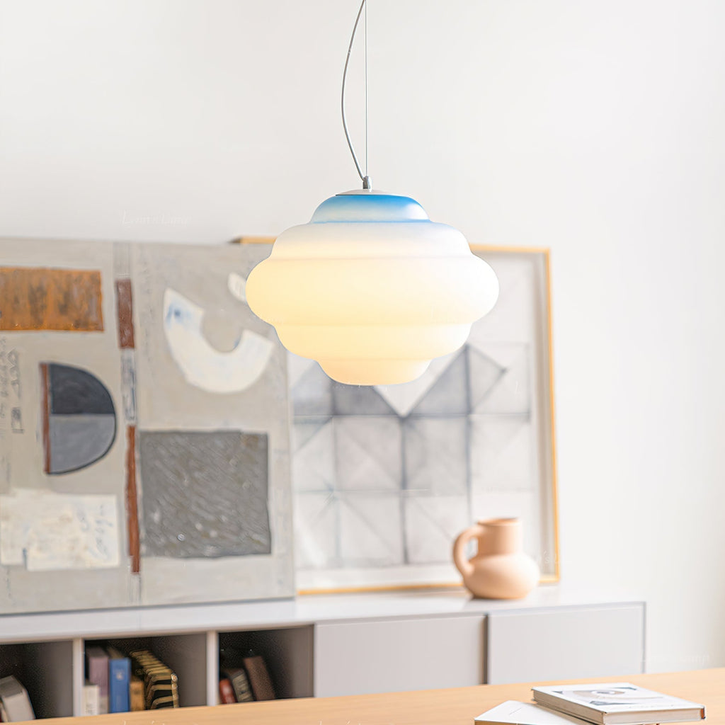 NimbusGlow Frosted Glass Pendant Lamp In Gradient Shades | Veisp