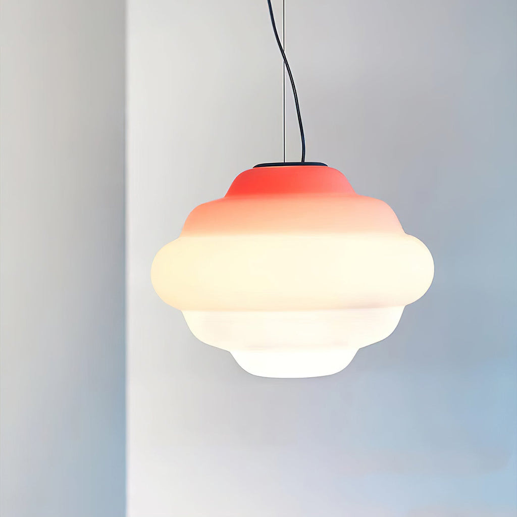 NimbusGlow Frosted Glass Pendant Lamp In Gradient Shades | Veisp