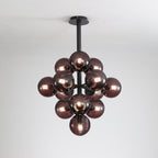 Vellaro | Grape Inspired Black Iron And Glass Pendant Light | Veisp