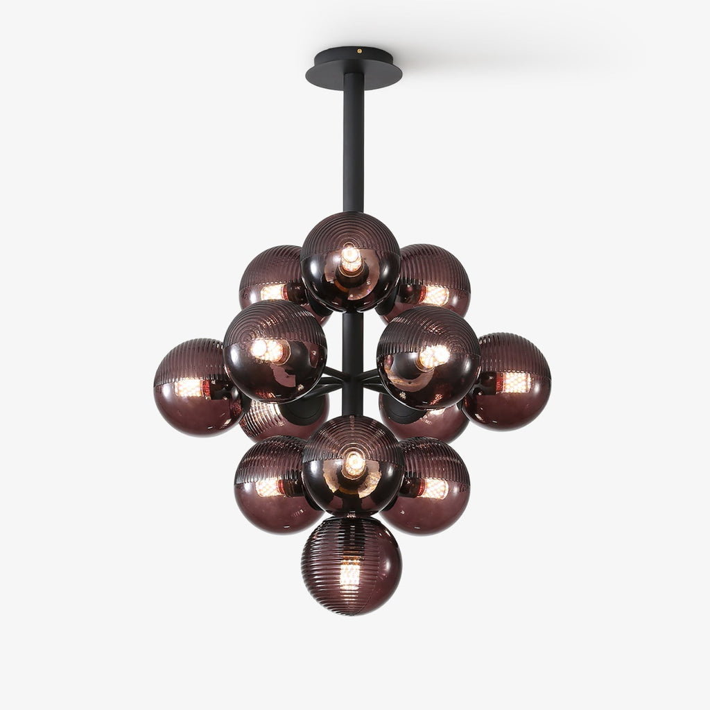 Vellaro | Grape Inspired Black Iron And Glass Pendant Light | Veisp