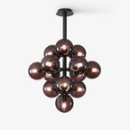 Vellaro | Grape Inspired Black Iron And Glass Pendant Light | Veisp