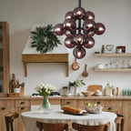 Vellaro | Grape Inspired Black Iron And Glass Pendant Light | Veisp