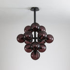 Vellaro | Grape Inspired Black Iron And Glass Pendant Light | Veisp