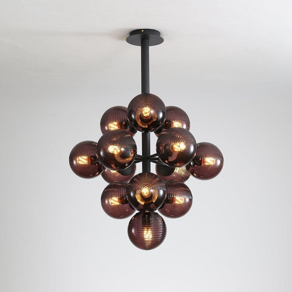 Vellaro | Grape Inspired Black Iron And Glass Pendant Light | Veisp