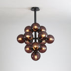 Vellaro | Grape Inspired Black Iron And Glass Pendant Light | Veisp