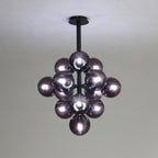 Vellaro | Grape Inspired Black Iron And Glass Pendant Light | Veisp