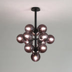 Vellaro | Grape Inspired Black Iron And Glass Pendant Light | Veisp