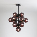 Vellaro | Grape Inspired Black Iron And Glass Pendant Light | Veisp