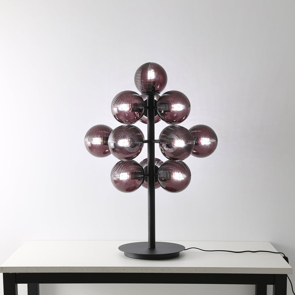 Vinora | Black Iron & Glass Grape-Inspired Table Lamp | Veisp