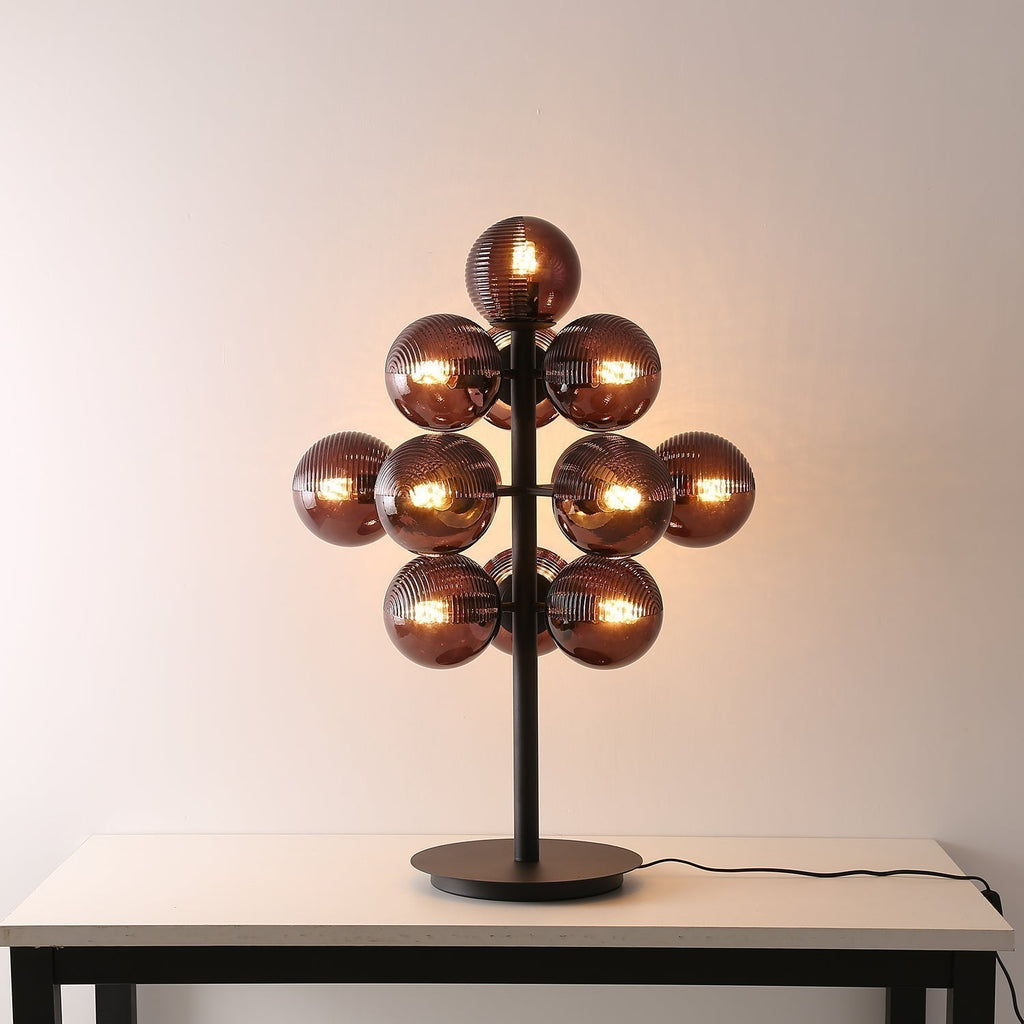 Vinora | Black Iron & Glass Grape-Inspired Table Lamp | Veisp
