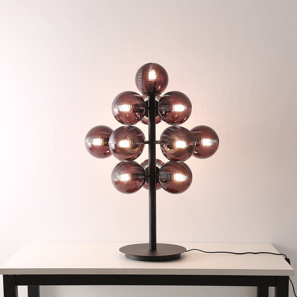 Vinora | Black Iron & Glass Grape-Inspired Table Lamp | Veisp