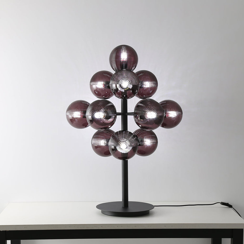 Vinora | Black Iron & Glass Grape-Inspired Table Lamp | Veisp