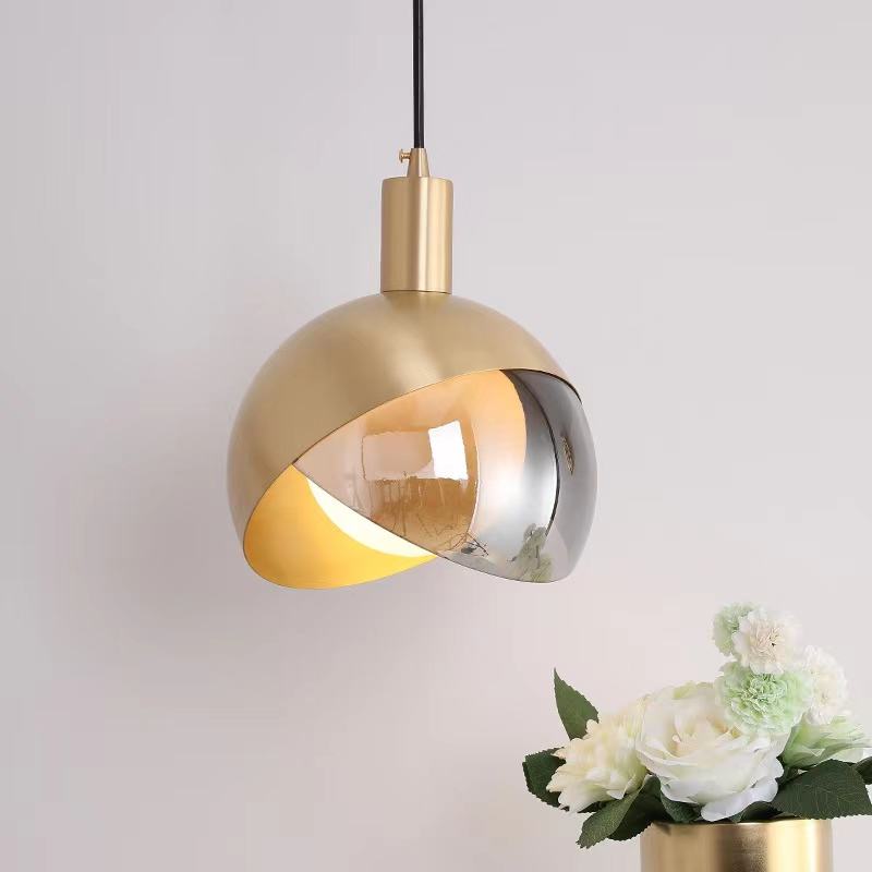 Aurelia | Scandinavian Gold Glass Pendant Light, Smoke Gray | Veisp