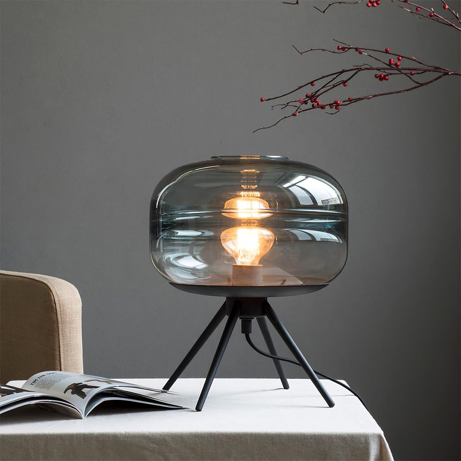 LumiJar Glass LED Table Lamp With Warm Ambient Glow | Veisp