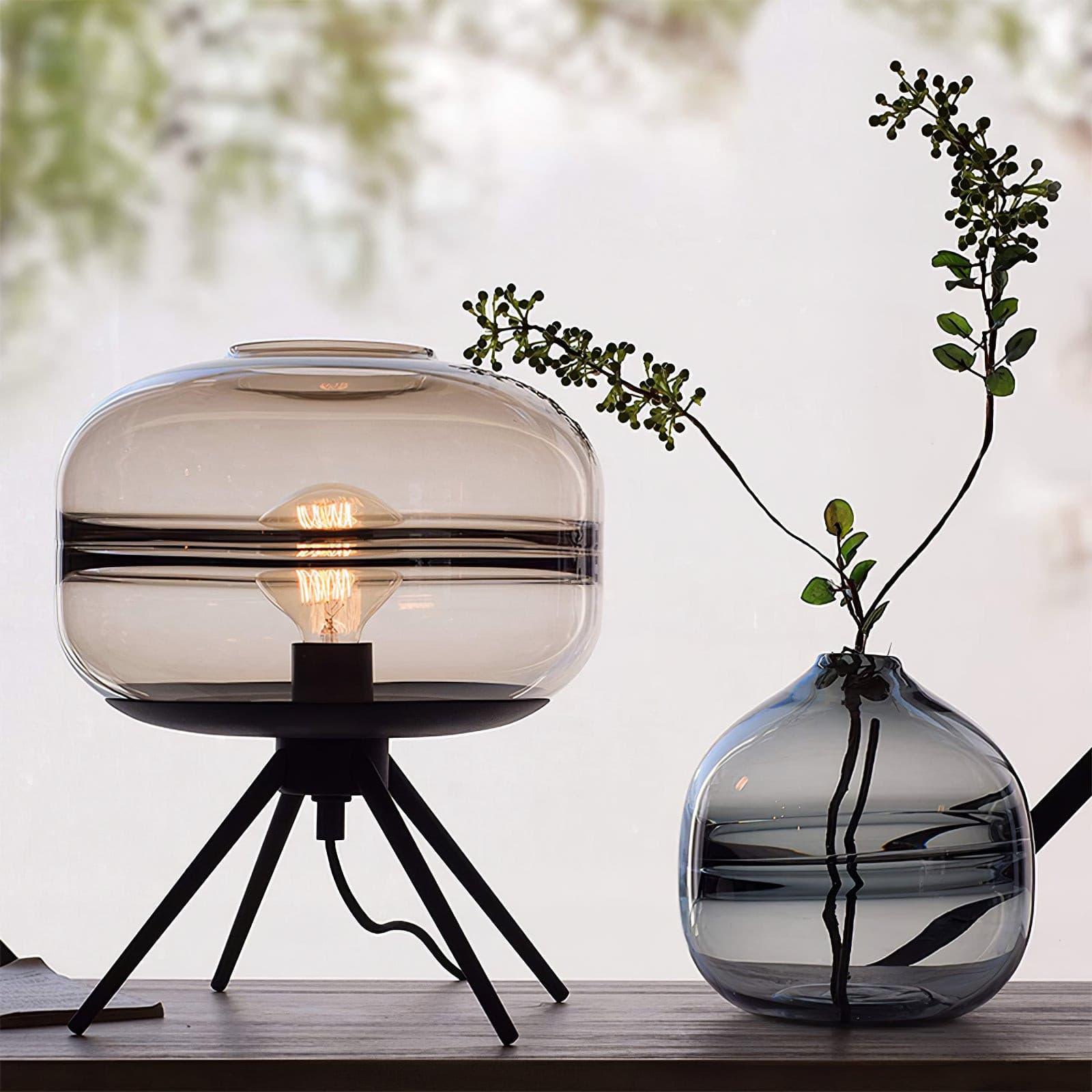 LumiJar Glass LED Table Lamp With Warm Ambient Glow | Veisp