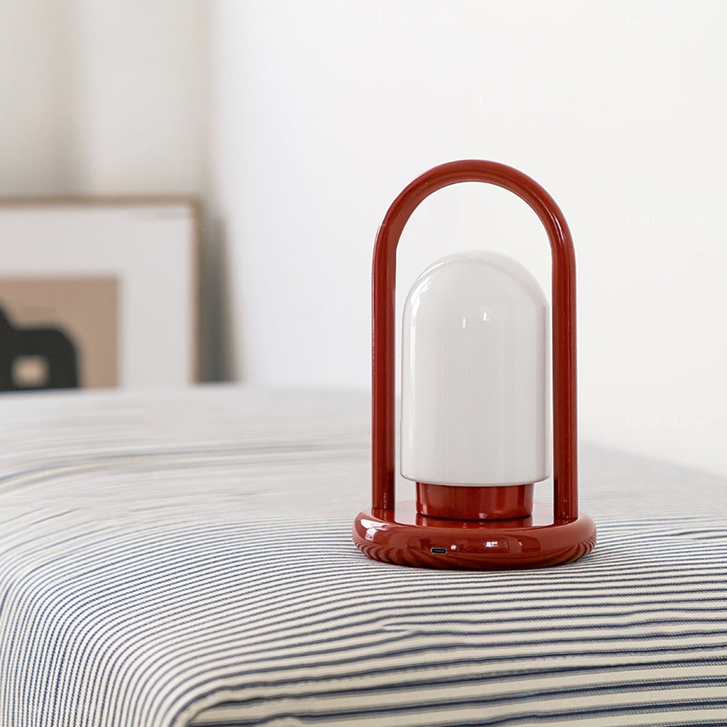 LumoKero | Compact Portable Table Lamp With Glass Shade | Veisp