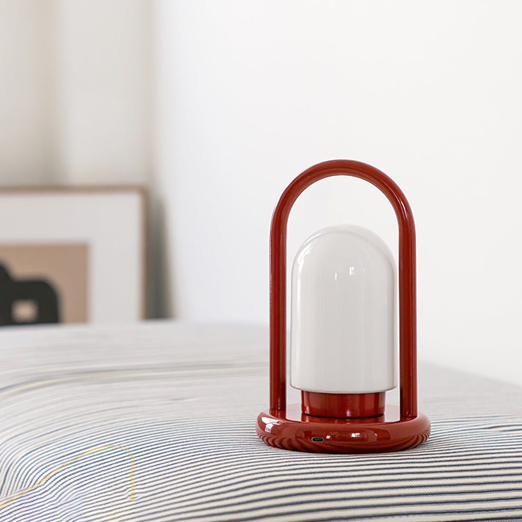 LumoKero | Compact Portable Table Lamp With Glass Shade | Veisp