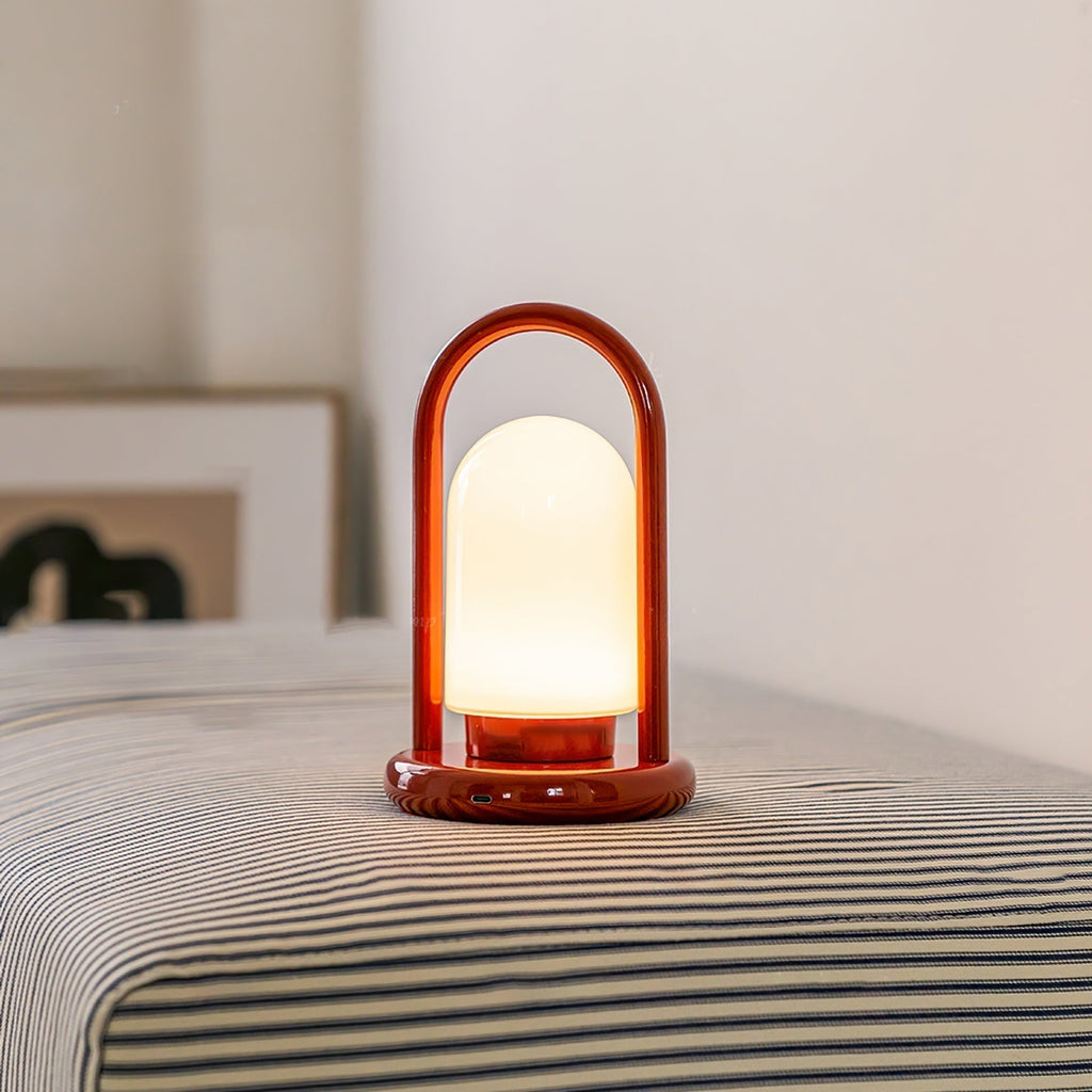 LumoKero | Compact Portable Table Lamp With Glass Shade | Veisp