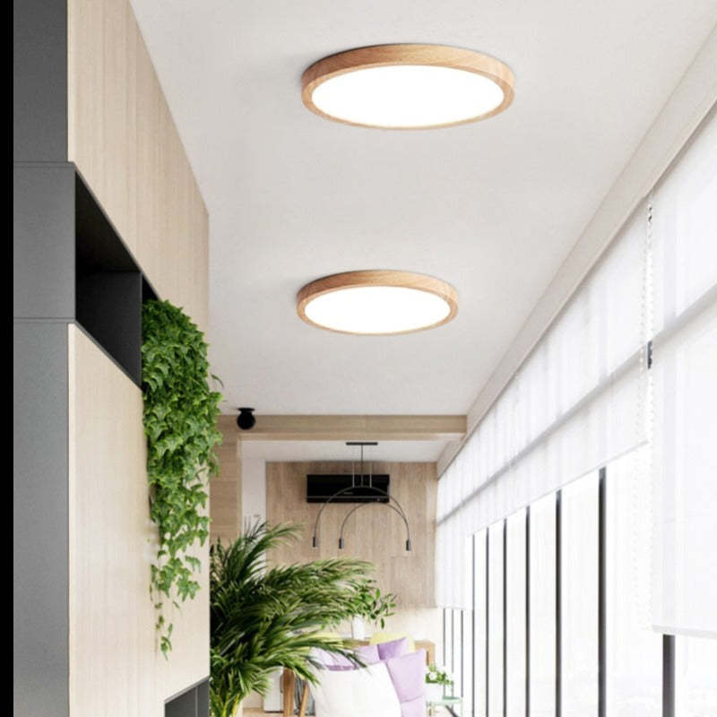 ArborGlow LED Ceiling Light With Soft Ambient Glow And Warm Wood Tones