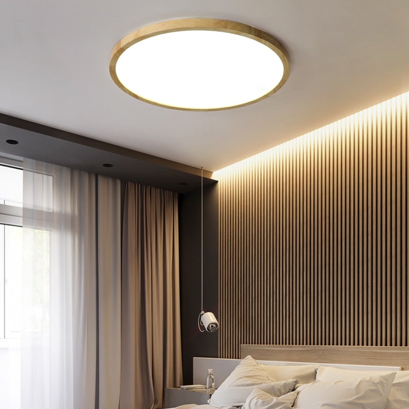 ArborGlow LED Ceiling Light With Soft Ambient Glow And Warm Wood Tones