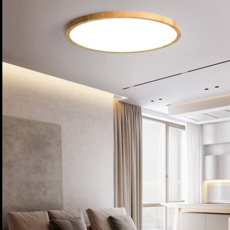 ArborGlow LED Ceiling Light With Soft Ambient Glow And Warm Wood Tones