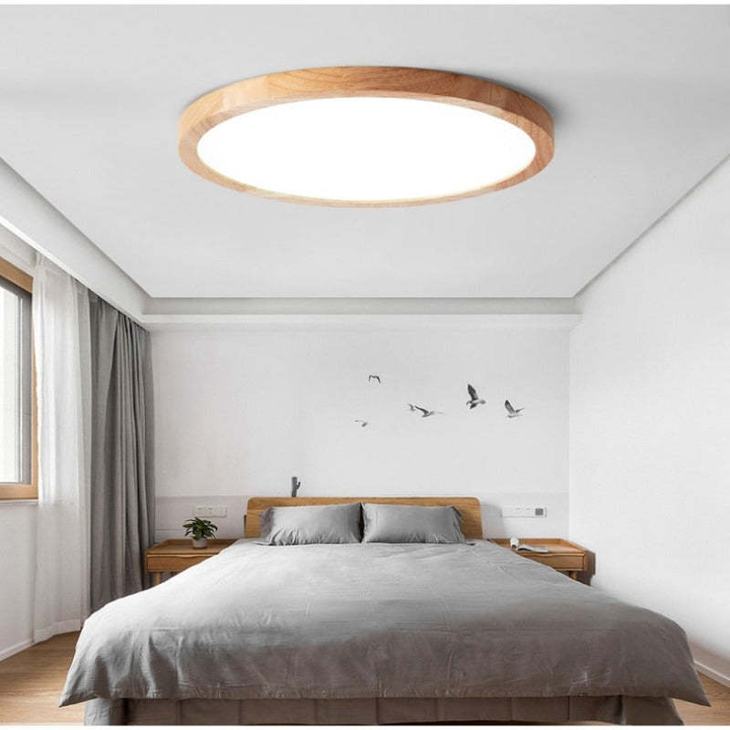 ArborGlow LED Ceiling Light With Soft Ambient Glow And Warm Wood Tones