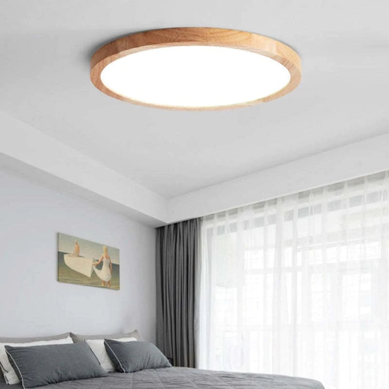 ArborGlow LED Ceiling Light With Soft Ambient Glow And Warm Wood Tones