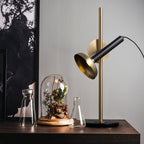 LumaSleek | LED Touch Table Lamp In Gold And Black Frame | Veisp