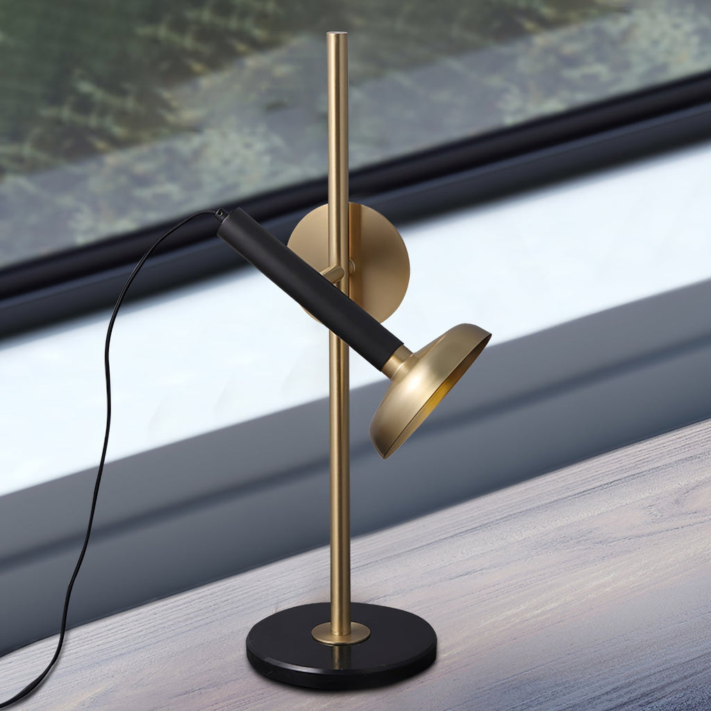 LumaSleek | LED Touch Table Lamp In Gold And Black Frame | Veisp
