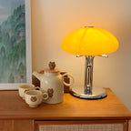 Cresca | Bauhaus Mushroom Table Lamp in Amber Glass | Veisp