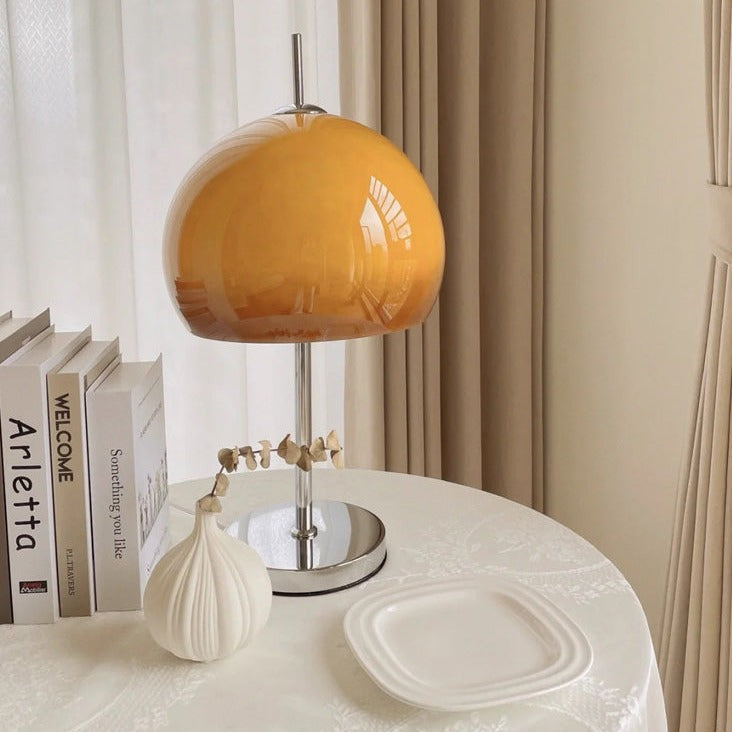 Cresca | Bauhaus Mushroom Table Lamp in Amber Glass | Veisp