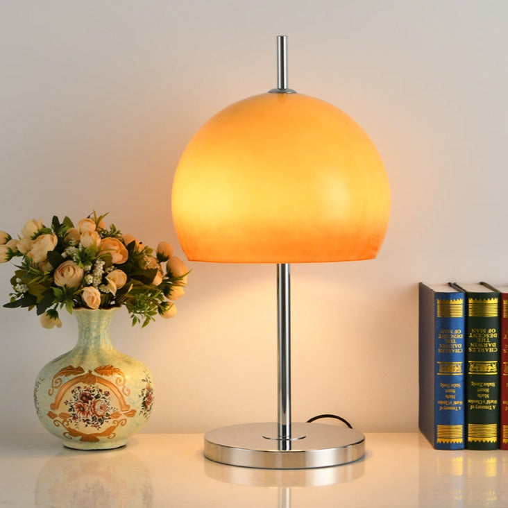 Cresca | Bauhaus Mushroom Table Lamp in Amber Glass | Veisp