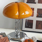 Cresca | Bauhaus Mushroom Table Lamp in Amber Glass | Veisp