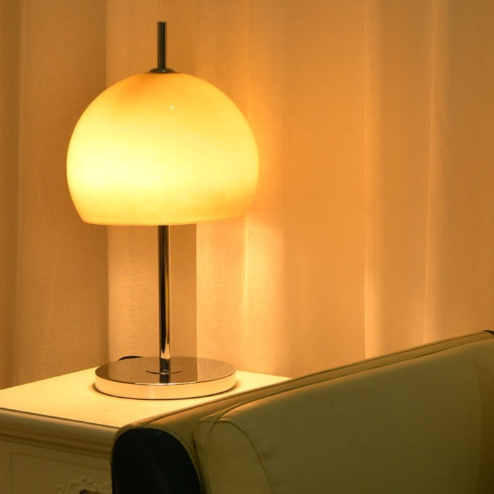 Cresca | Bauhaus Mushroom Table Lamp in Amber Glass | Veisp