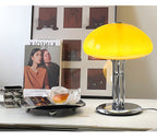 Cresca | Bauhaus Mushroom Table Lamp in Amber Glass | Veisp