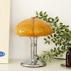 Cresca | Bauhaus Mushroom Table Lamp in Amber Glass | Veisp