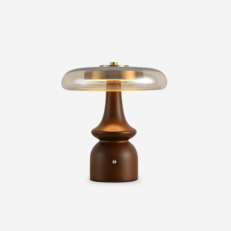 Aurelle | Modern Amber & Smoke Dome Ambient Accent Lamp | Veisp
