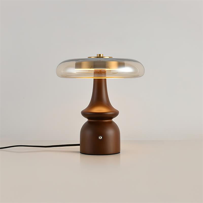 Aurelle | Modern Amber & Smoke Dome Ambient Accent Lamp | Veisp