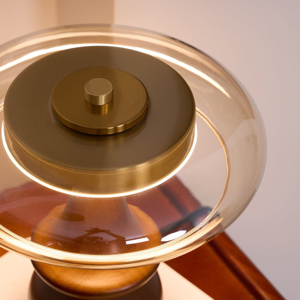 Aurelle | Modern Amber & Smoke Dome Ambient Accent Lamp | Veisp