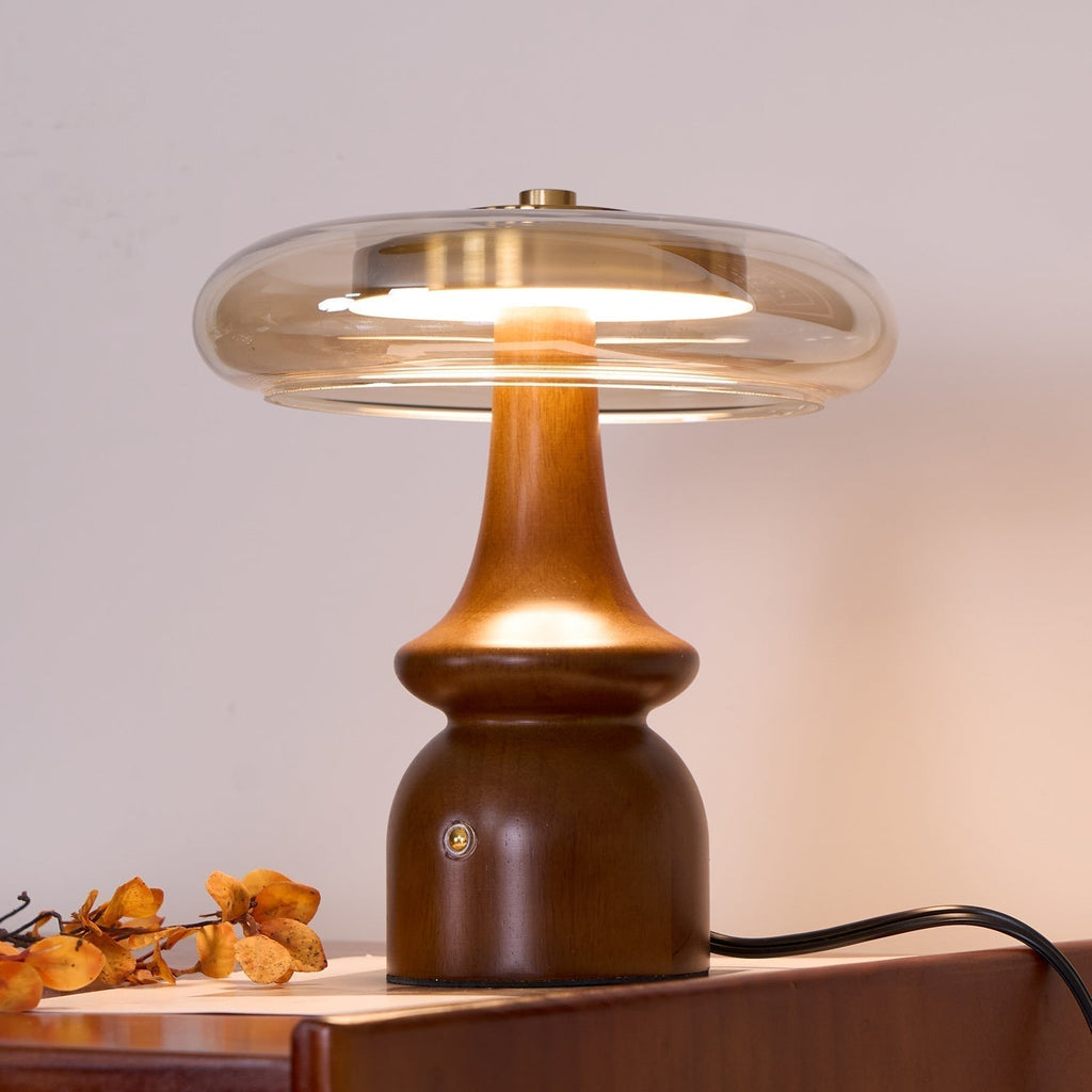 Aurelle | Modern Amber & Smoke Dome Ambient Accent Lamp | Veisp