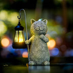 SolaraCat | Solar Golden Cat Garden Lamp With Warm Glow | Veisp