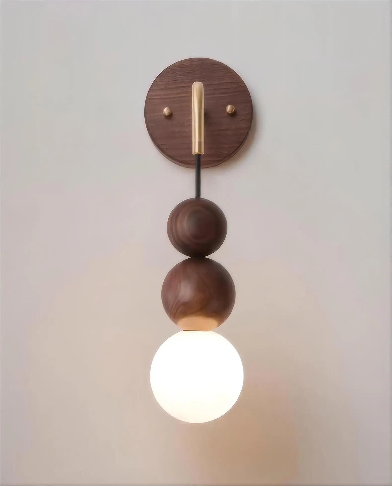 LumaWood | Walnut Wall Lamp With Gradient Glass For Home | Veisp