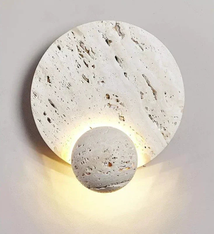 MiraStone Round Stone Wall Sconce For Living Room Decor | Veisp