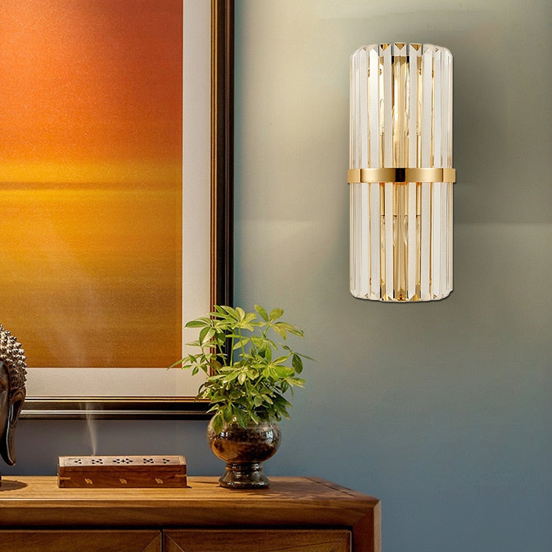 LumaLuxe Elegant Gold Wall Sconce With Warm Ambient Glow | Veisp