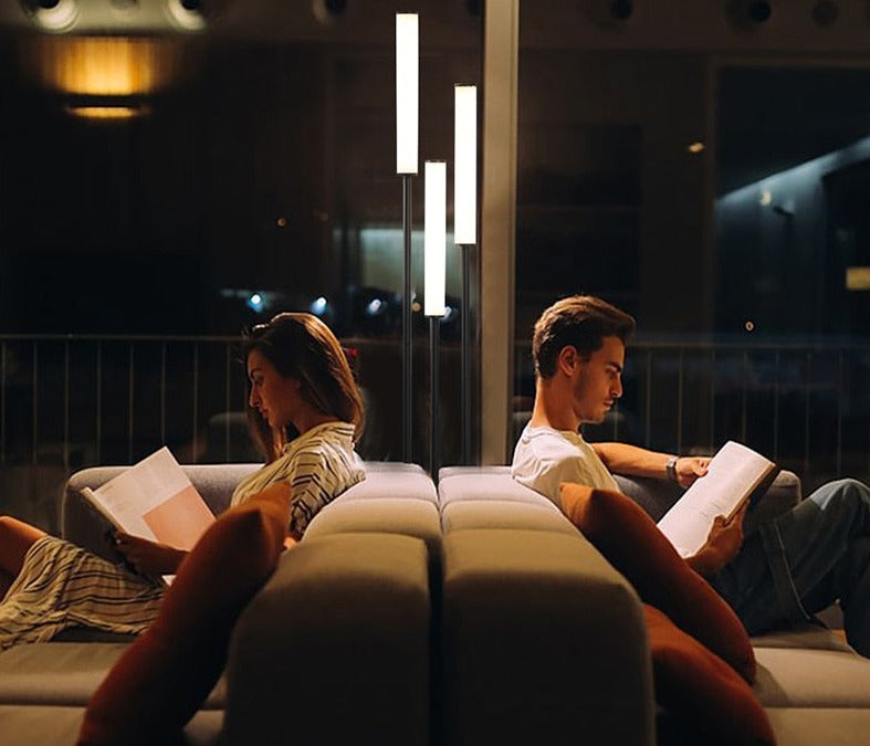 Lumora LED Floor Lamp With Dimmable Built-In Aluminum Shelf | Veisp