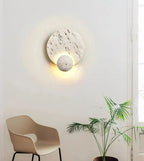 MiraStone Round Stone Wall Sconce For Living Room Decor | Veisp