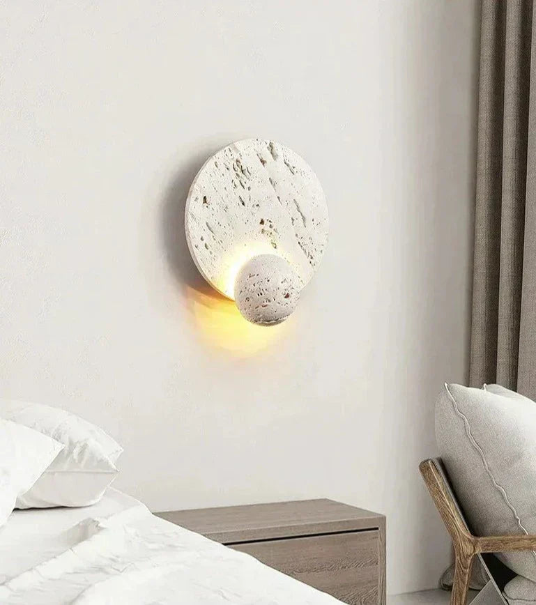 MiraStone Round Stone Wall Sconce For Living Room Decor | Veisp